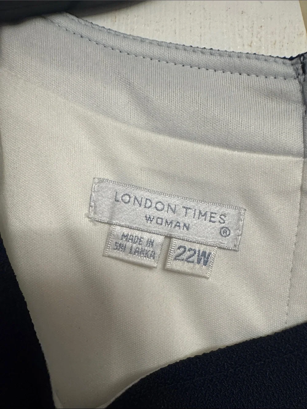 London Times Navy, White & Light Blue Colorblock Midi Dress